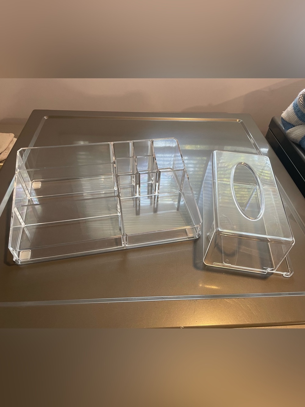 Clear Acrylic Desk Organizer Set
